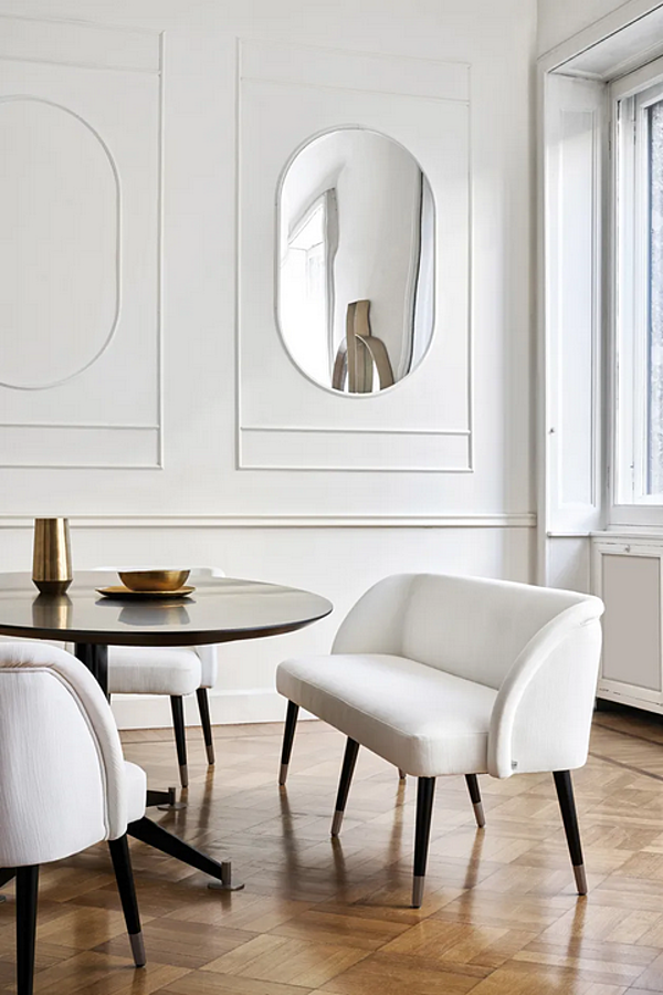 Обитая скамья с мягкой спинкой из ткани DOM Edizioni Pauline Dinner фабрика DOM Edizioni из Италии. Фото №2