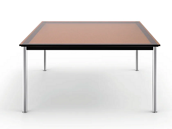 Квадратный стол из стекла и стали CASSINA 10 Table en Tube Grand Modèle 010 фабрика CASSINA из Италии