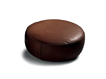 Круглый пуф из кожи Casablanca Black Tie CAS110 фабрика Black Tie из Италии