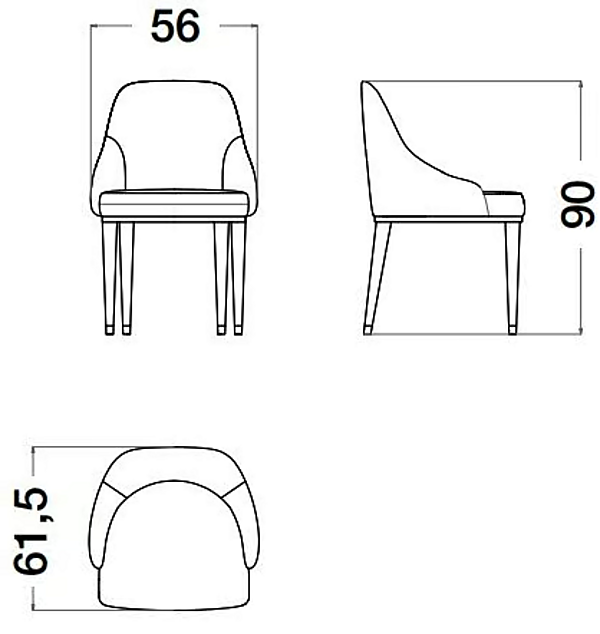 Кресло с обивкой из кожи и подлокотниками CPRN HOMOOD Cocoon C328/E, C328/P фабрика CPRN HOMOOD из Италии. Фото №4