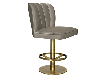 Барный стул с бархатной обивкой и подножкой BRABBU Dalyan II фабрика BRABBU из Италии