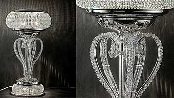 Настольная лампа MASIERO (EMME PI LIGHT) LUXURY Cristalry Silver / TL2+3