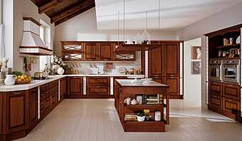 Кухня из массива дерева с островом LUBE CUCINE Agnese 03 Кухня из массива дерева с островом LUBE CUCINE Agnese 03 фабрика LUBE CUCINE из Италии
