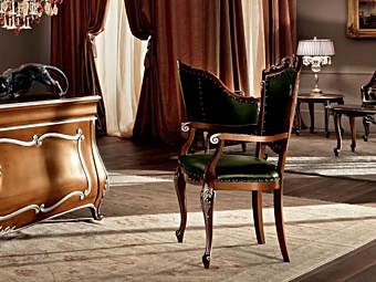 Кресло с подлокотниками обитое тканью MODENESE GASTONE 11511 фабрика MODENESE GASTONE из Италии