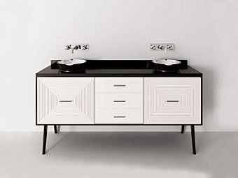 База под раковину с раковинами из дерева и стекла Park Avenue Maze 3A PKRMAZE3A фабрика Park Avenue из Италии