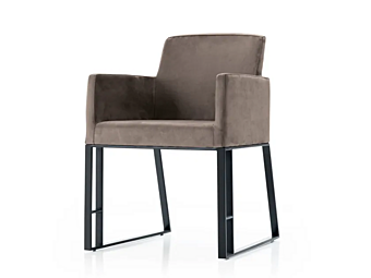 Кресло с обивкой из кожи и подлокотниками CORTEZARI LINK 611 фабрика CORTE ZARI из Италии