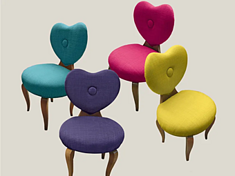 Стул с обитой спинкой из ткани BIZZOTTO ITALIA Heart 661C
