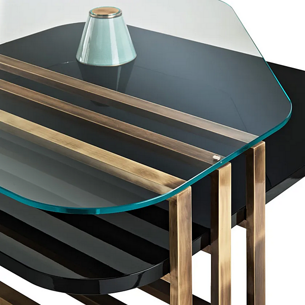 Низкий деревянный журнальный столик квадратной формы из коллекции Palm MARIONI 02962 фабрика MARIONI из Италии. Фото №5