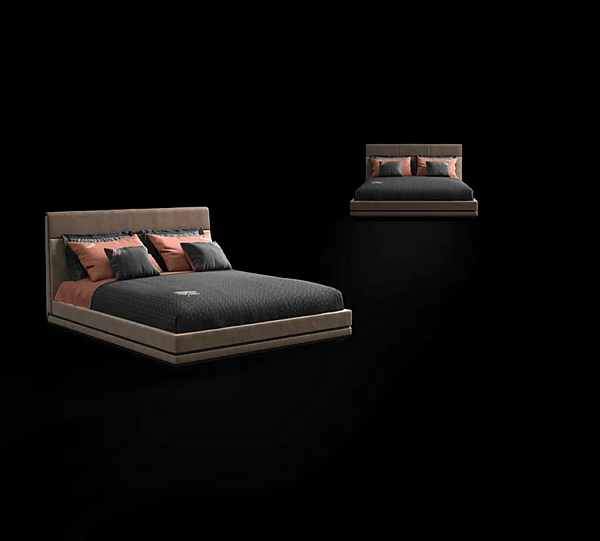 Двуспальная кровать с обитой спинкой из ткани NABUK CPRN HOMOOD DRAGONFLY D600, D601, D602 фабрика CPRN HOMOOD из Италии. Фото №2