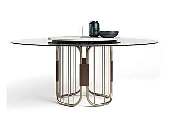 Круглый стеклянный стол с вращающейся подставкой под закуски подсолнечник FORMITALIA Sunflower Out фабрика FORMITALIA из Италии
