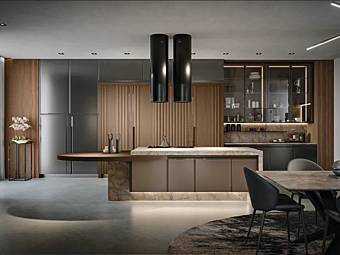Кухня с островом из дерева Fusion Martini Interiors Кухня с островом из дерева Fusion Martini Interiors фабрика MARTINI INTERIORS из Италии