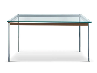 Прямоугольный стол из стекла и стали CASSINA 10 Table en Tube 010 фабрика CASSINA из Италии