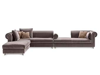 Диван с бархатной обивкой на 7 мест с мягкой спинкой и шезлонгом GHIDINI1961 Portofino SG219--107 фабрика GHIDINI1961 из Италии