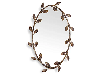 Зеркало овальное настенное с декоративной рамой из фолиage Abrissi 11096 фабрика ABRISSI из Италии