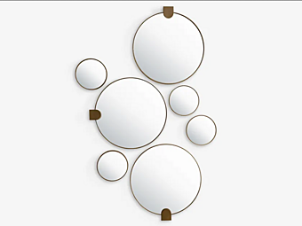 Зеркало настенное с рамкой из сатинированной латуни CARPANESE REFLEX M S фабрика CARPANESE из Италии