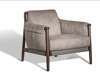 Кресло с подлокотниками из ткани POLTRONA FRAU Times LOUNGE фабрика POLTRONA FRAU из Италии