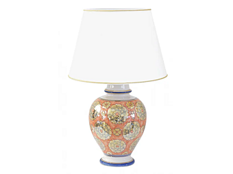 Керамическая настольная лампа Fiori Lustro Rosa L_Antica Deruta FL/566/L/40 Керамическая настольная лампа Fiori Lustro Rosa L_Antica Deruta FL/566/L/40 фабрика L'Antica Deruta из Италии
