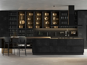 Кухня с островом из коллекции материал Mutina бренд LUBE CUCINE Clover фабрика LUBE CUCINE из Италии