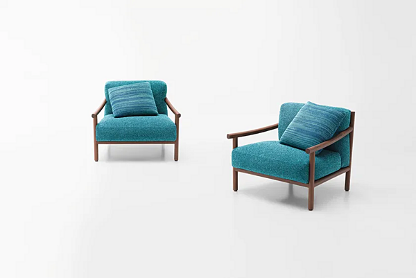 Кресло с обитой спинкой из ткани PAOLA LENTI Kyo B232A фабрика PAOLA LENTI из Италии. Фото №2