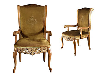 Кресло с подлокотниками из ткани A.R.ARREDAMENTI SRL Royal 709 фабрика A.R.ARREDAMENTI SRL из Италии