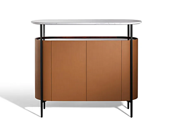 Буфет с дверцами из кожи и мраморной столешницей POLTRONA FRAU Mi фабрика POLTRONA FRAU из Италии