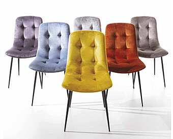 Стул из металла, текстиля и эко-кожи ARREX A206 фабрика ARREX из Италии