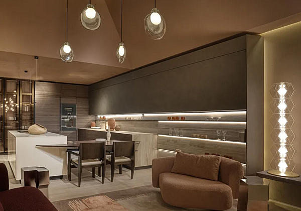 Настенный кухонный модуль из дерева VALCUCINE Vela фабрика VALCUCINE из Италии. Фото №4