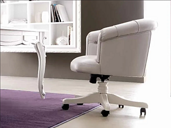 Кресло с обивкой из кожи и поворотным механизмом 5 спиц CORTEZARI Pascal фабрика CORTE ZARI из Италии