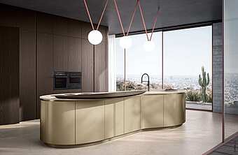 Современная кухня с островом ASTER CUCINE Domina Olmo Brown Opaco фабрика Aster Cucine из Италии