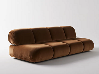 Диван на четыре места с замшевой обивкой Nube Italia Bold N242003 фабрика Nube Italia из Италии