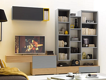 Секционная деревянная телевизионная стенка MORETTI COMPACT LV105 Секционная деревянная телевизионная стенка MORETTI COMPACT LV105 фабрика MORETTI COMPACT из Италии