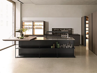 Кухня с островом без ручек из материала Euromobil Telero 3 фабрика Euromobil из Италии