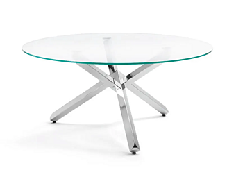 Круглый стол из стекла и нержавеющей стали ENRICO PELLIZZONI Verve фабрика ENRICO  PELLIZZONI из Италии