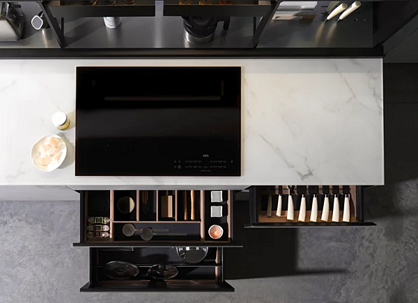 Стеклянная встроенная кухня VALCUCINE Vitrum 2 фабрика VALCUCINE из Италии. Фото №7