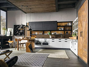 Кухня из дерева с встроенными элементами MARCHI GROUP LAB 40 Композиция 01 фабрика MARCHI CUCINE из Италии