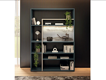 Деревянная книжная полка с встроенными светильниками LAGO 2733 2733 фабрика LAGO из Италии