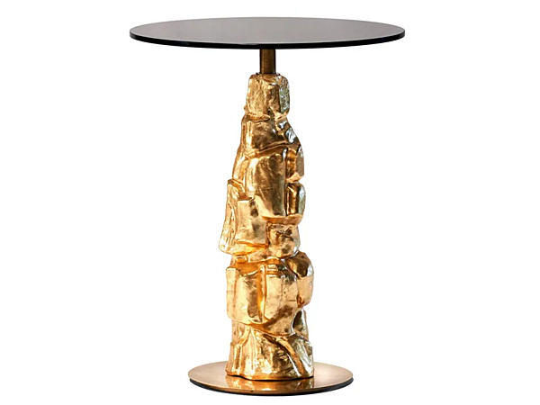 Круглый стеклянный столик с высоким основанием MARIONI EDITH 02509T фабрика MARIONI из Италии. Фото №1