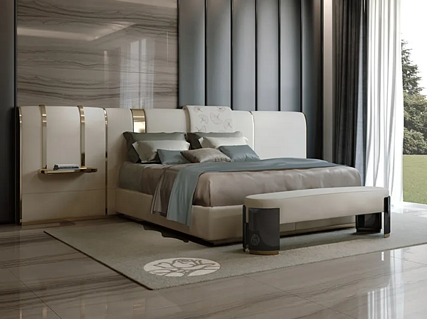 Двуспальная кровать с обитой спинкой BIZZOTTO ITALIA Ginko 490 A фабрика Bizzotto Italia из Италии. Фото №8