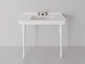 Керамичная консольная раковина прямоугольной формы с ножками Rockefeller Park Avenue 105 PK98410501-PK9843201 фабрика Park Avenue из Италии