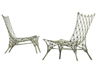 Кресло с обивкой из арамидного волокна Cappellini Knotted Chair KC_1 фабрика Cappellini из Италии