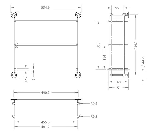 Стеклянная полка для ванной комнаты Gentry Home Queen фабрика Gentry Home из Италии. Фото №2