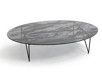 Кофейный столик из стекла и стали MOROSO Aerozeppelin Oval DL7G58 фабрика Moroso из Италии