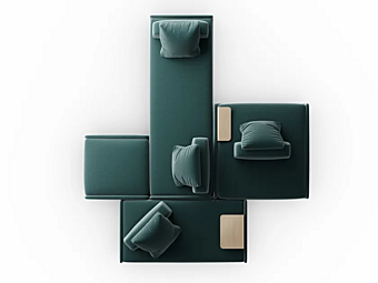 Модульный диван из ткани с обитой спинкой Gallotti&Radice Lilas Mosaique Модульный диван из ткани с обитой спинкой Gallotti&Radice Lilas Mosaique фабрика Gallotti & Radice из Италии