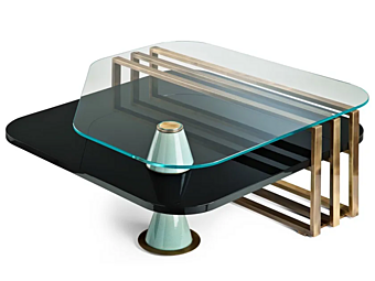 Низкий деревянный журнальный столик квадратной формы из коллекции Palm MARIONI 02962 фабрика MARIONI из Италии