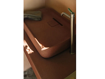 Раковина накладная прямоугольная из цементного материала Petra AGAPE фабрика Agape из Италии