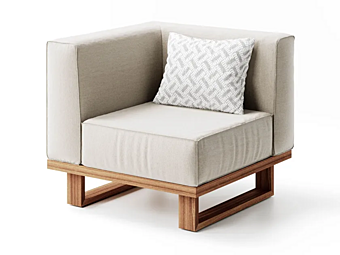 Диван с обитой спинкой из ткани Atmosphera 9 Zero PF.OUT.90.M1.BA000+PF.OUT.90.CA фабрика ATMOSPHERA из Италии