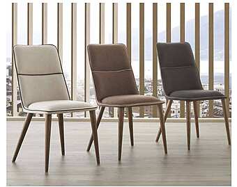 Стул из массива дерева, металла и эко-кожи ARREX A250 фабрика ARREX из Италии