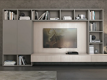 Секционный стенд для хранения из дерева с открытыми полками LUBE CUCINE Clover BRIDGE LIVING