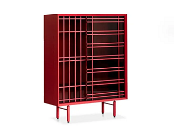 Высокий буфет из дерева и стекла с раздвижными дверями POTOCCO Sen 886/MA фабрика POTOCCO из Италии