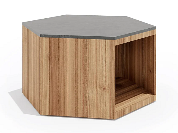 Шестигранный садовый боковой стол из тика Atmosphera Zeta PF.OUT.ZE.TB фабрика ATMOSPHERA из Италии. Фото №1